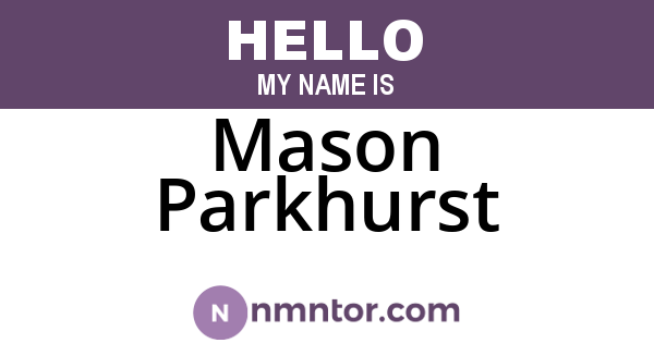 Mason Parkhurst