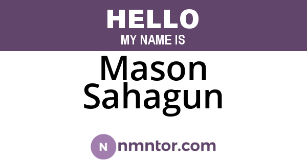 Mason Sahagun