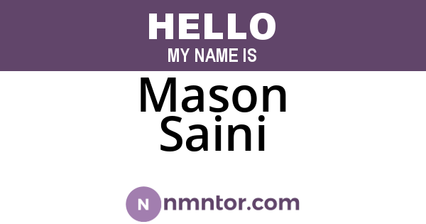 Mason Saini