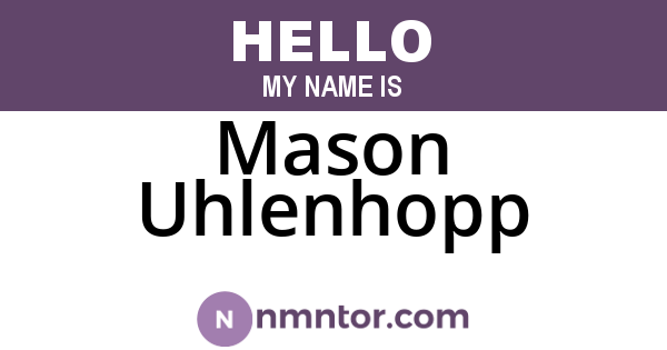 Mason Uhlenhopp