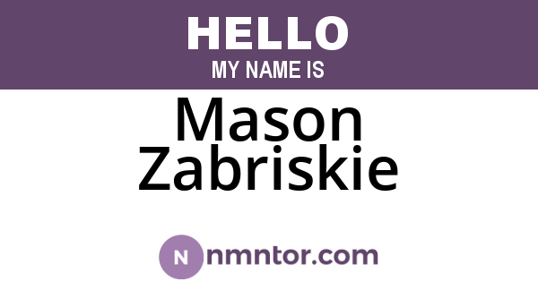 Mason Zabriskie
