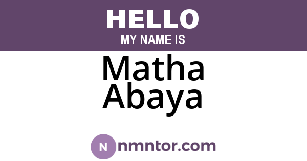 Matha Abaya