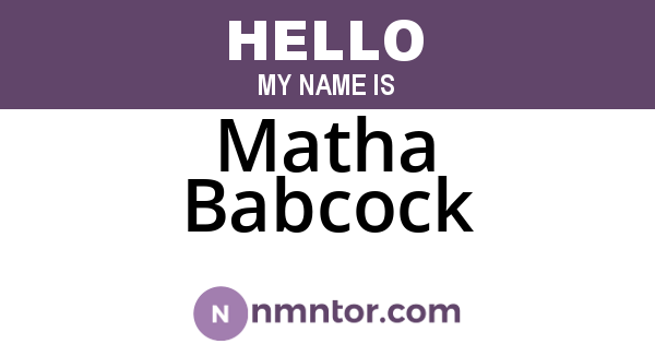 Matha Babcock