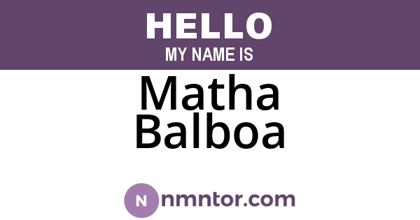 Matha Balboa