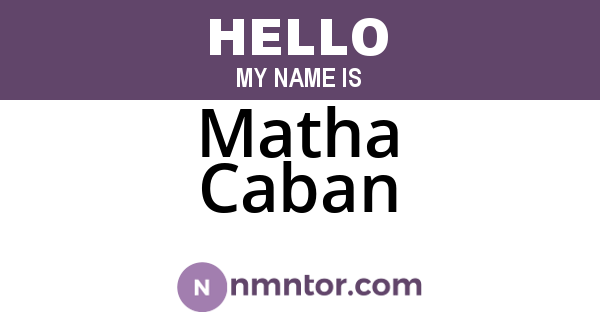 Matha Caban