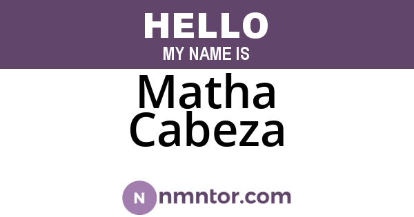 Matha Cabeza