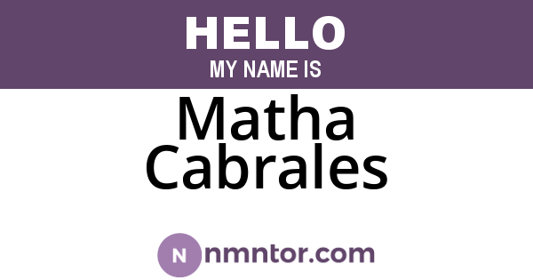Matha Cabrales