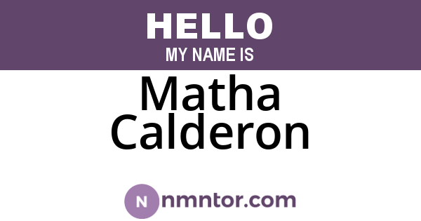 Matha Calderon