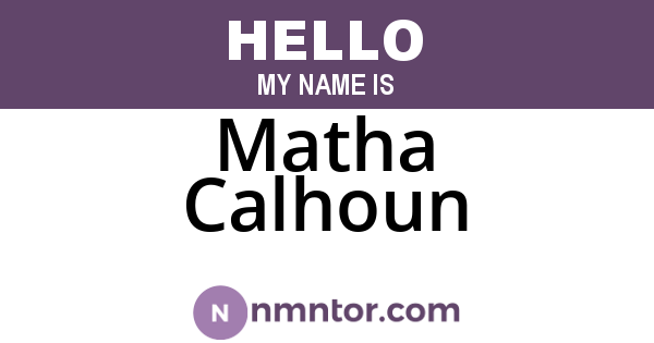 Matha Calhoun