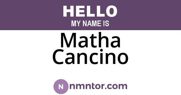 Matha Cancino