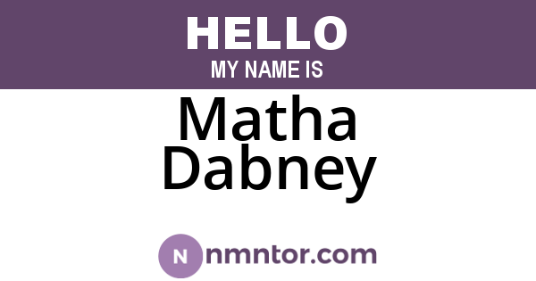 Matha Dabney
