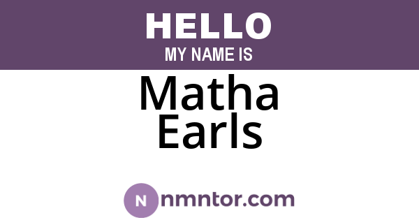 Matha Earls