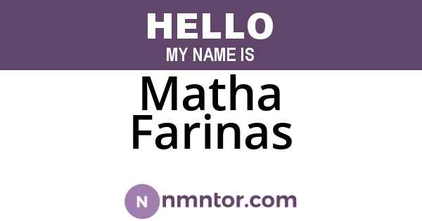 Matha Farinas
