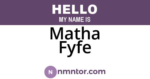 Matha Fyfe