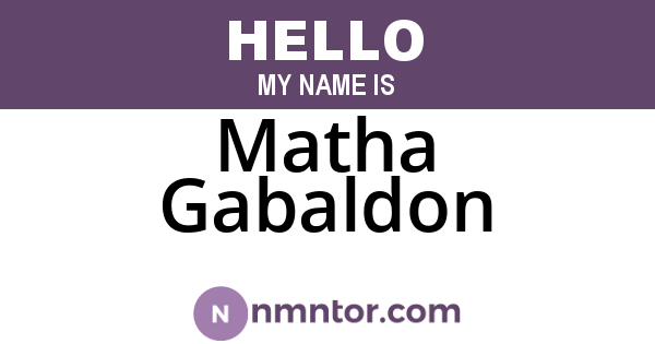 Matha Gabaldon