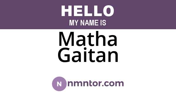 Matha Gaitan