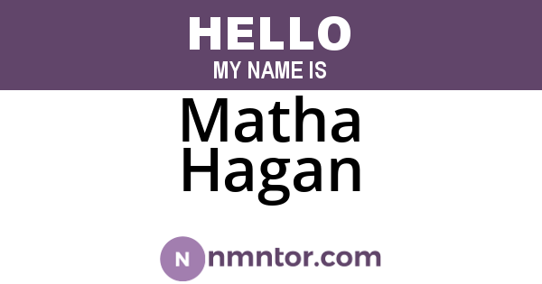 Matha Hagan