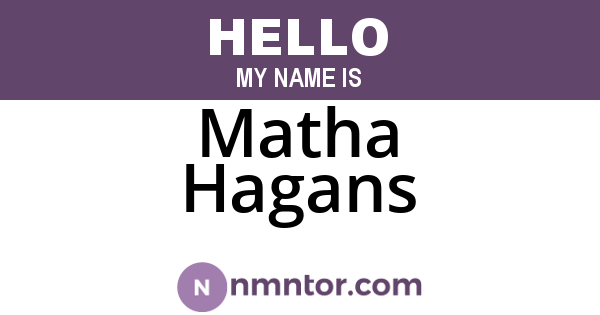 Matha Hagans