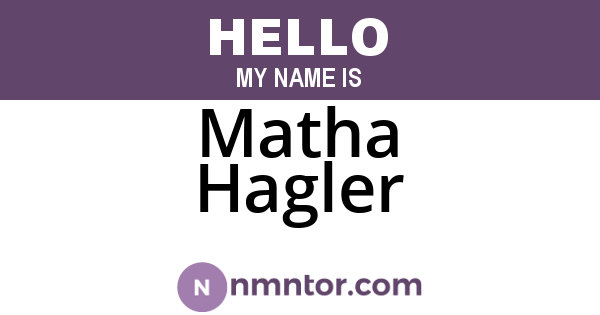 Matha Hagler