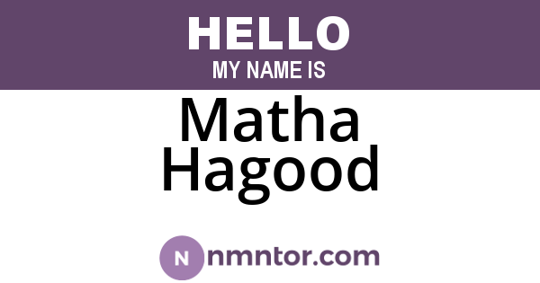 Matha Hagood