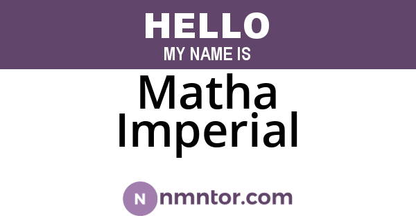 Matha Imperial