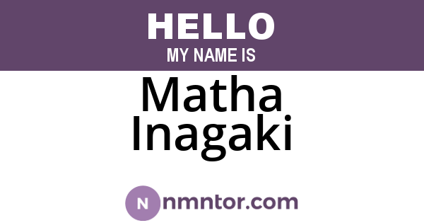 Matha Inagaki