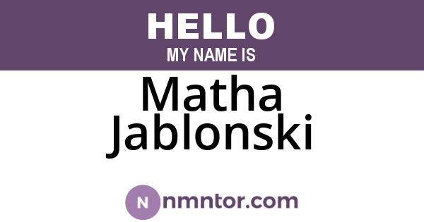 Matha Jablonski