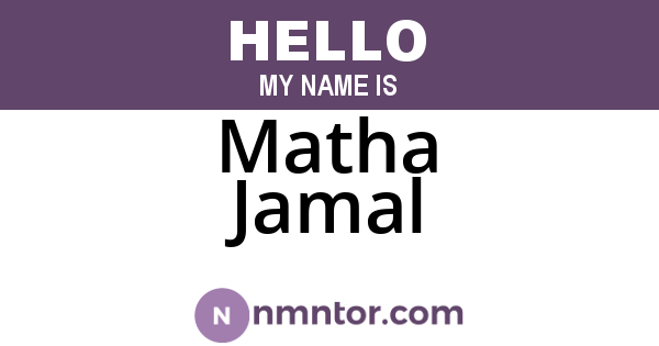 Matha Jamal
