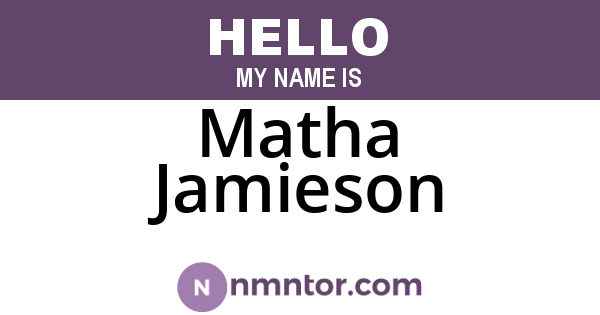 Matha Jamieson