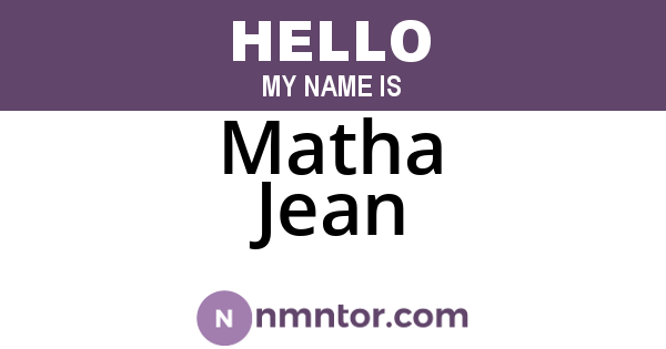 Matha Jean