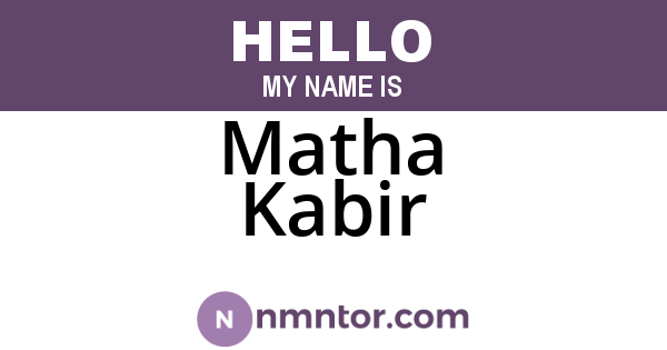 Matha Kabir