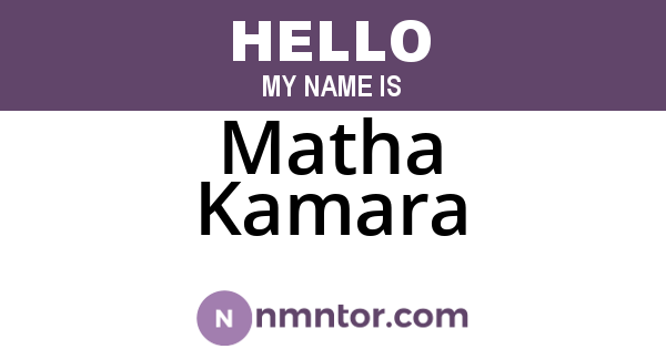 Matha Kamara
