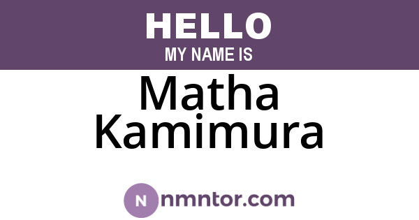 Matha Kamimura
