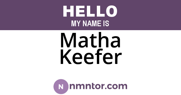 Matha Keefer