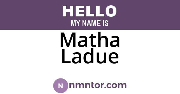 Matha Ladue