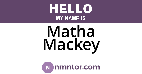 Matha Mackey