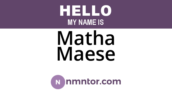 Matha Maese
