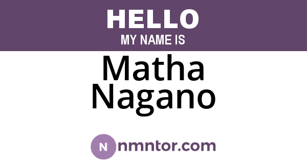 Matha Nagano