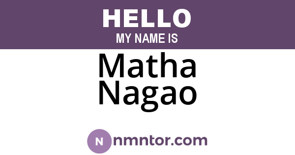 Matha Nagao
