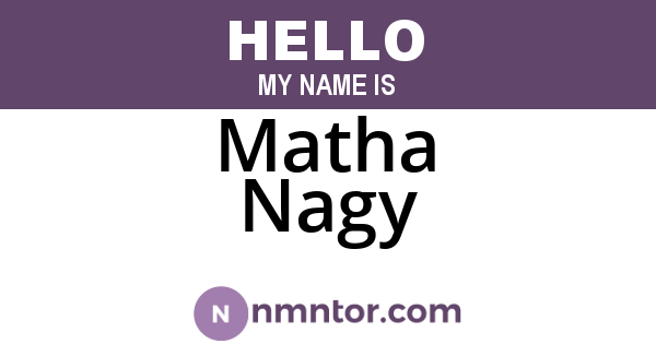 Matha Nagy