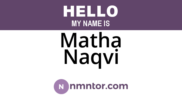 Matha Naqvi