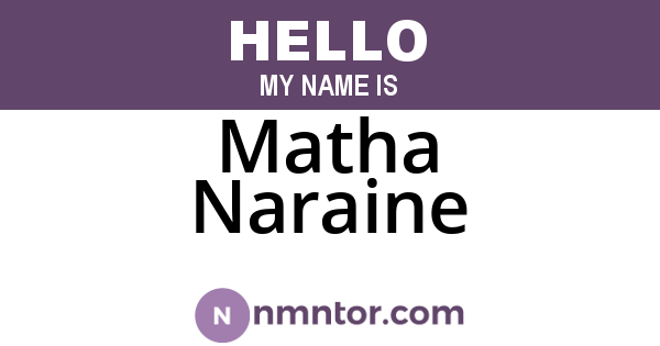Matha Naraine