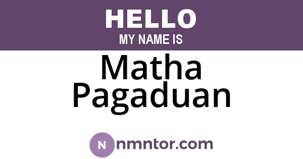 Matha Pagaduan