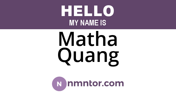 Matha Quang