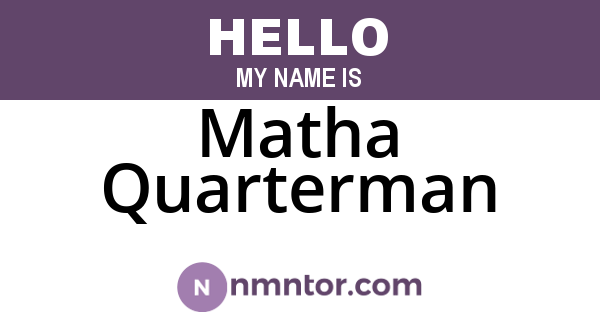 Matha Quarterman