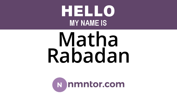 Matha Rabadan