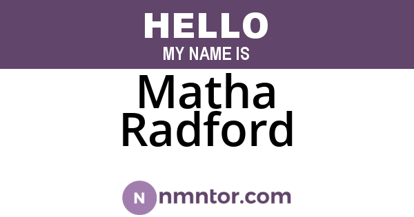 Matha Radford