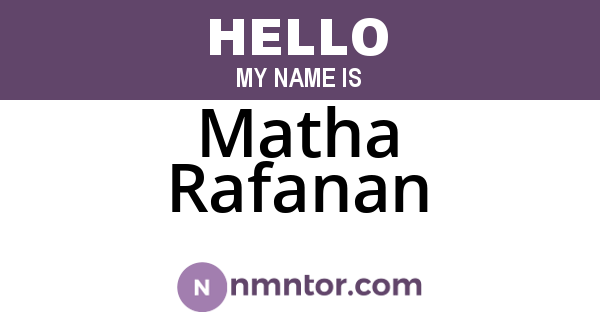 Matha Rafanan