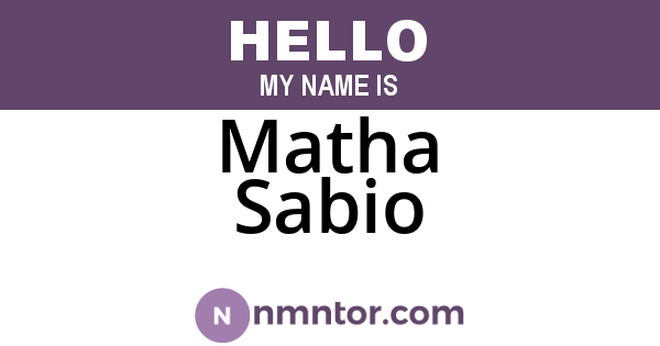 Matha Sabio