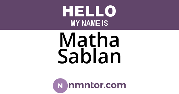 Matha Sablan